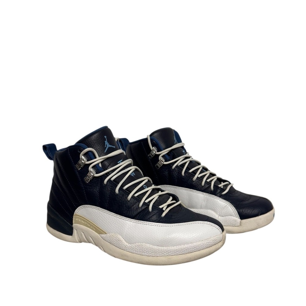 Air Jordan 12 Retro Obsidian White University Blue 130690-410 Mens Sneakers 9